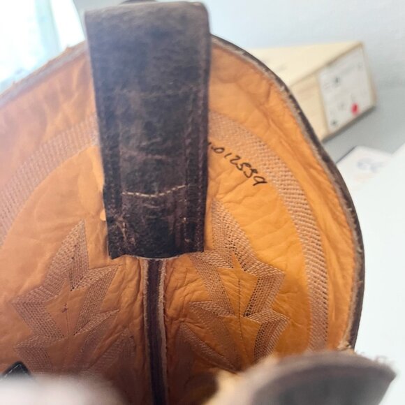 NEW Rod Patrick Mens Cowboy Boots 6.5 B Brown Shark Leather Western Square Toe - Picture 10 of 12